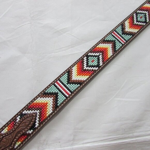Nocona Women's Basketweave Beaded Diamond Western Belt - N210004408 - Picture 5 of 5
